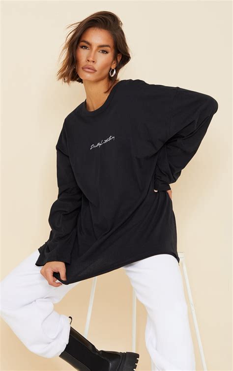 oversized black long sleeve shirt